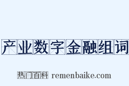 产业数字金融组词是什么意思的图片